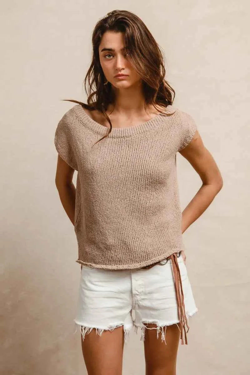BiBi One Side Off Shoulder Knit Top 5bded574ab894a9880729769ca1edaf0-Max-Origin