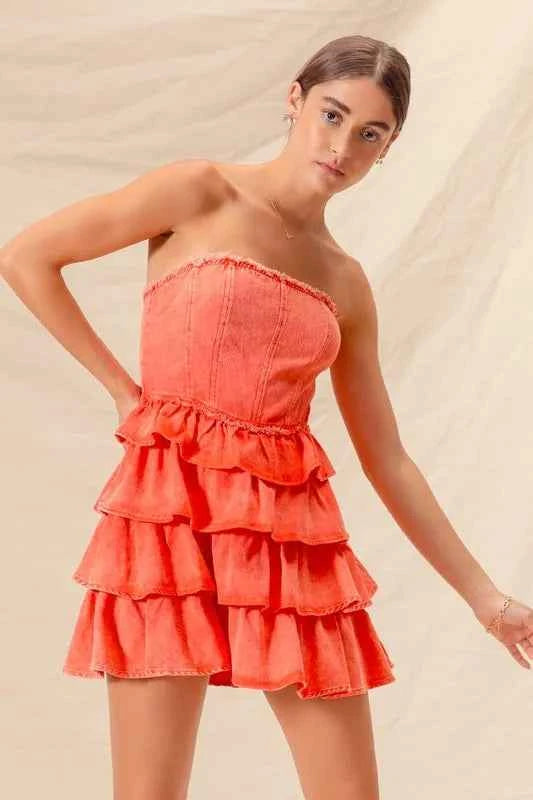 Strapless Ruffle Layered Game Day Cheer Up Dress 5bdf7be848d34132a0701bc00bf2e284-Max-Origin
