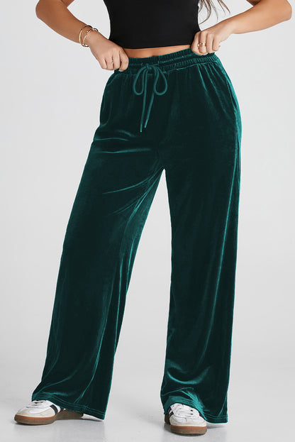 Drawstring Wide Leg Active Pants