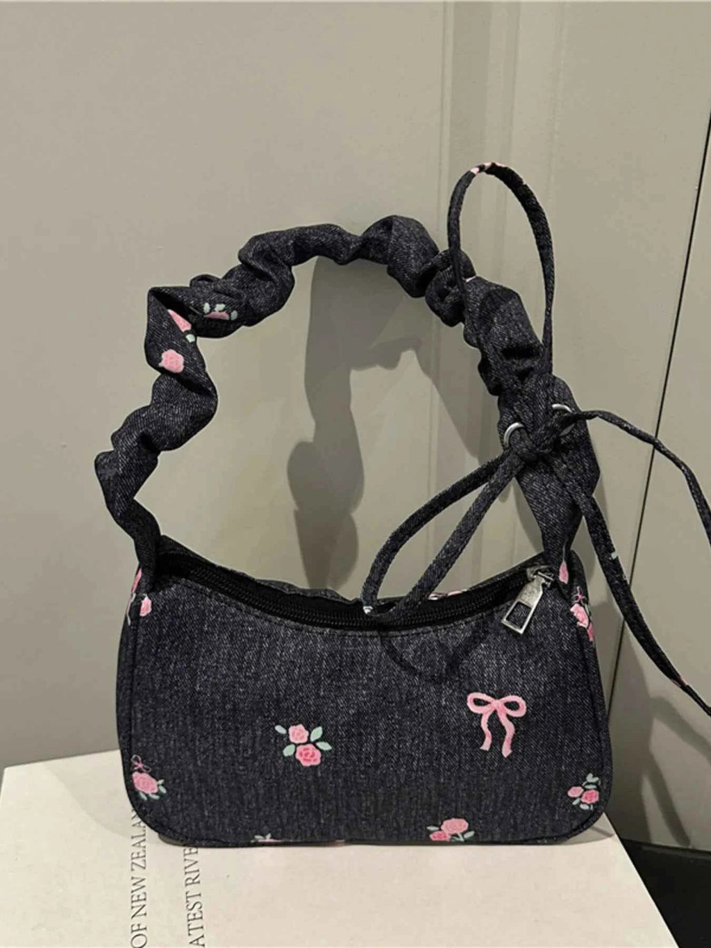 Embroidered Ruched Strap Shoulder Bag 5be198c0c8f341d4ad5a6f7c32ee3397-Max-Origin