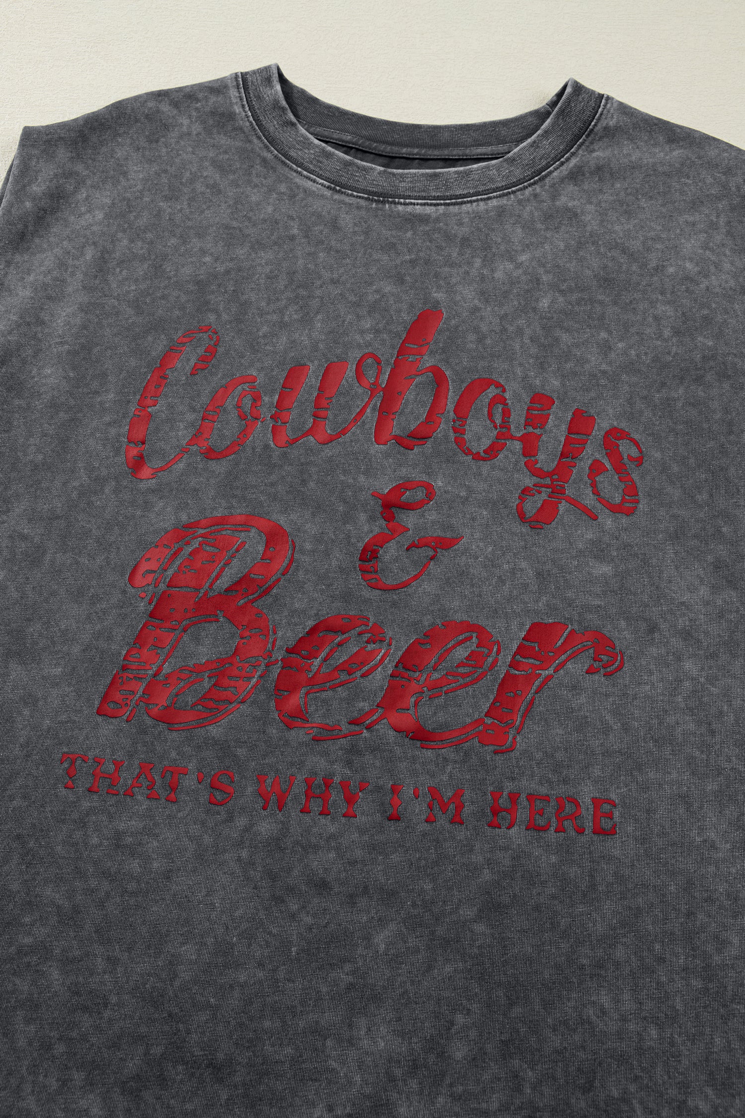 Sleet Cowboy & Beer Western Graphic Mineral Wash Tank Top 5beb2838a051ce1f