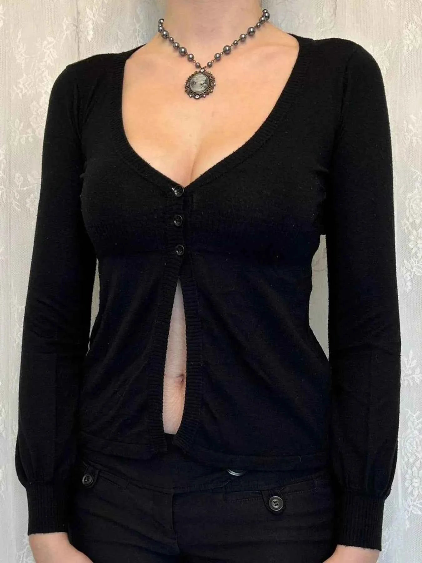 Long Sleeve V-Neck Button Front Cardigan