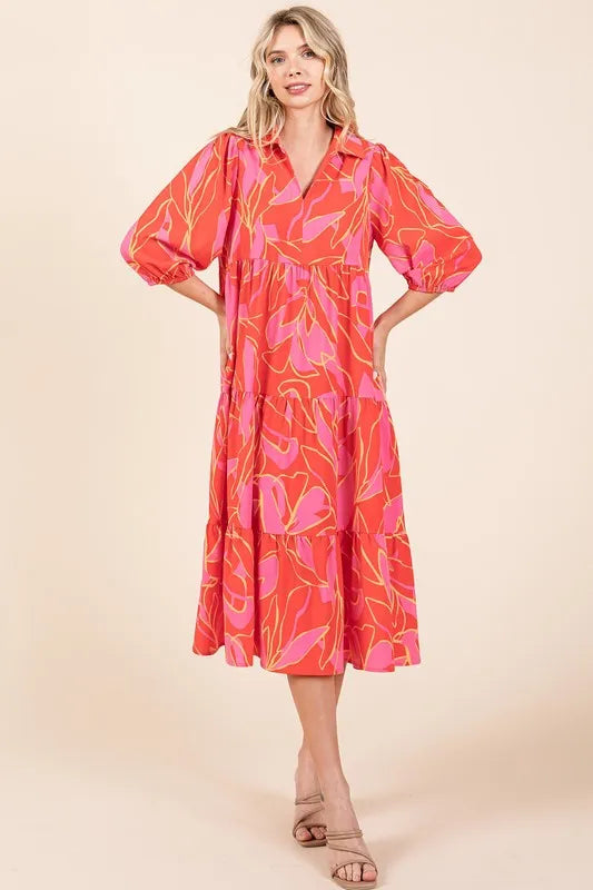 Mittoshop Tiered Printed Collared Neck Midi Dress 5beeebf0-9e40-465b-9b86-07b0a0e9bac1-Max