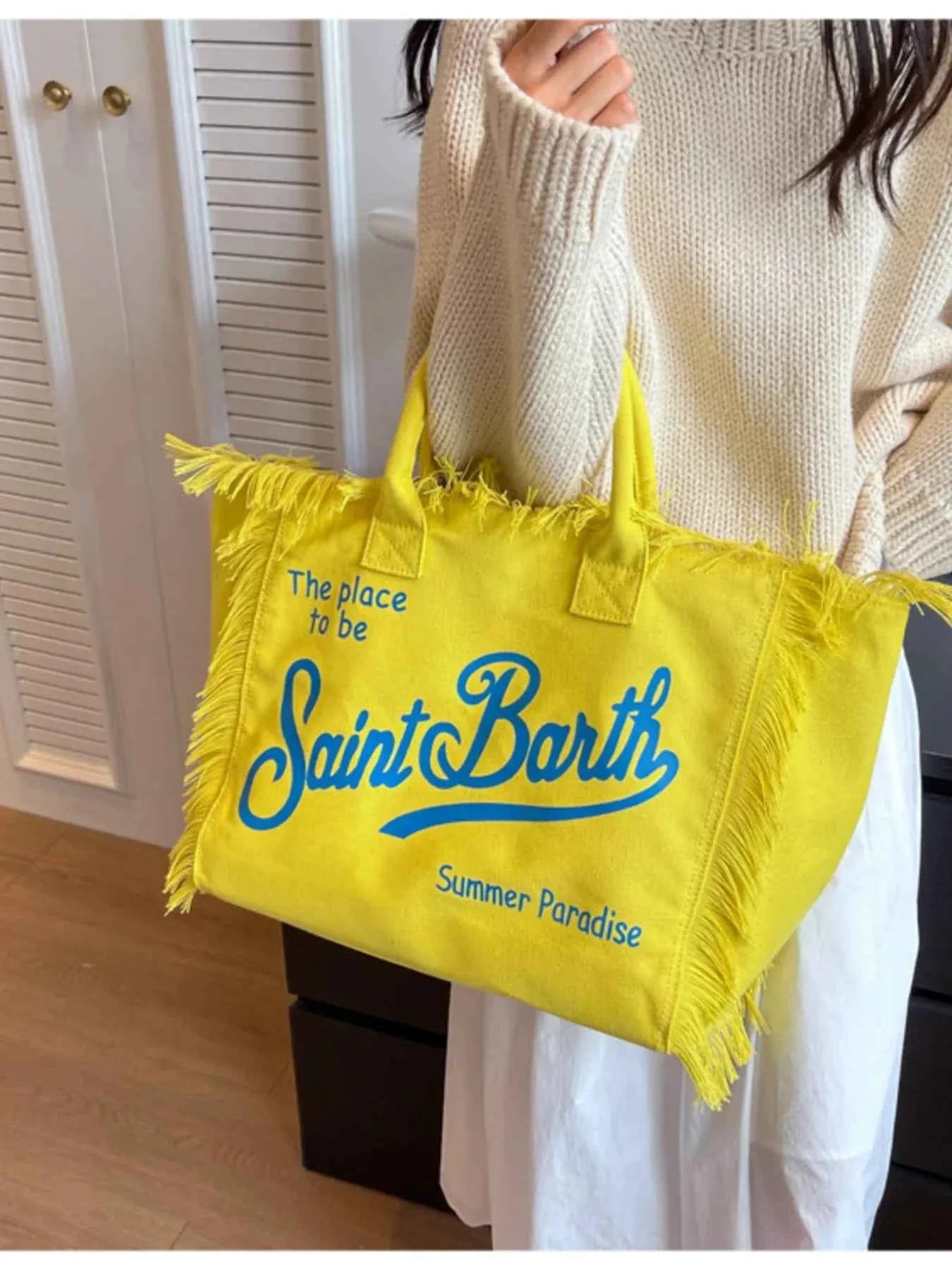 Fringe Letter Canvas Tote Bag 5bf3ed1ccd0d40848111032d7495b8e3-Max-Origin