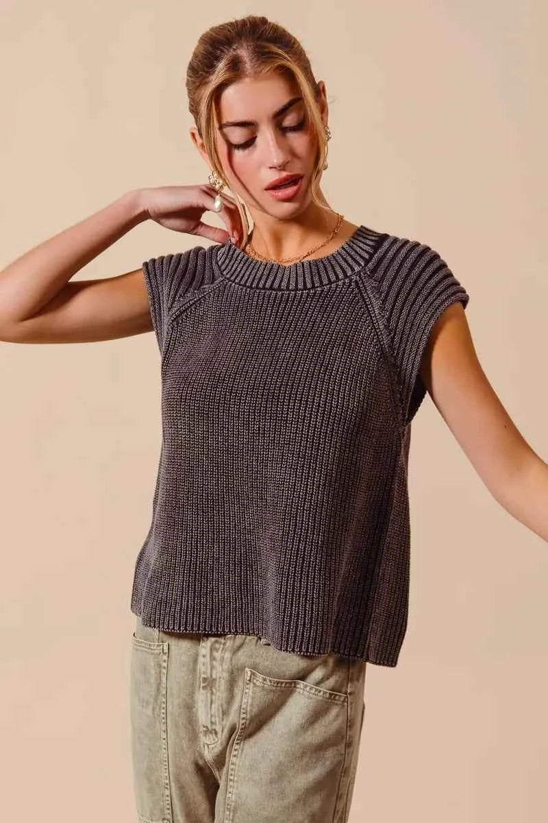 SO ME Mineral Washed Raglan Sleeveless Sweater Top 5bf7458127a64071b49d1b346a43b2f3-Max-Origin