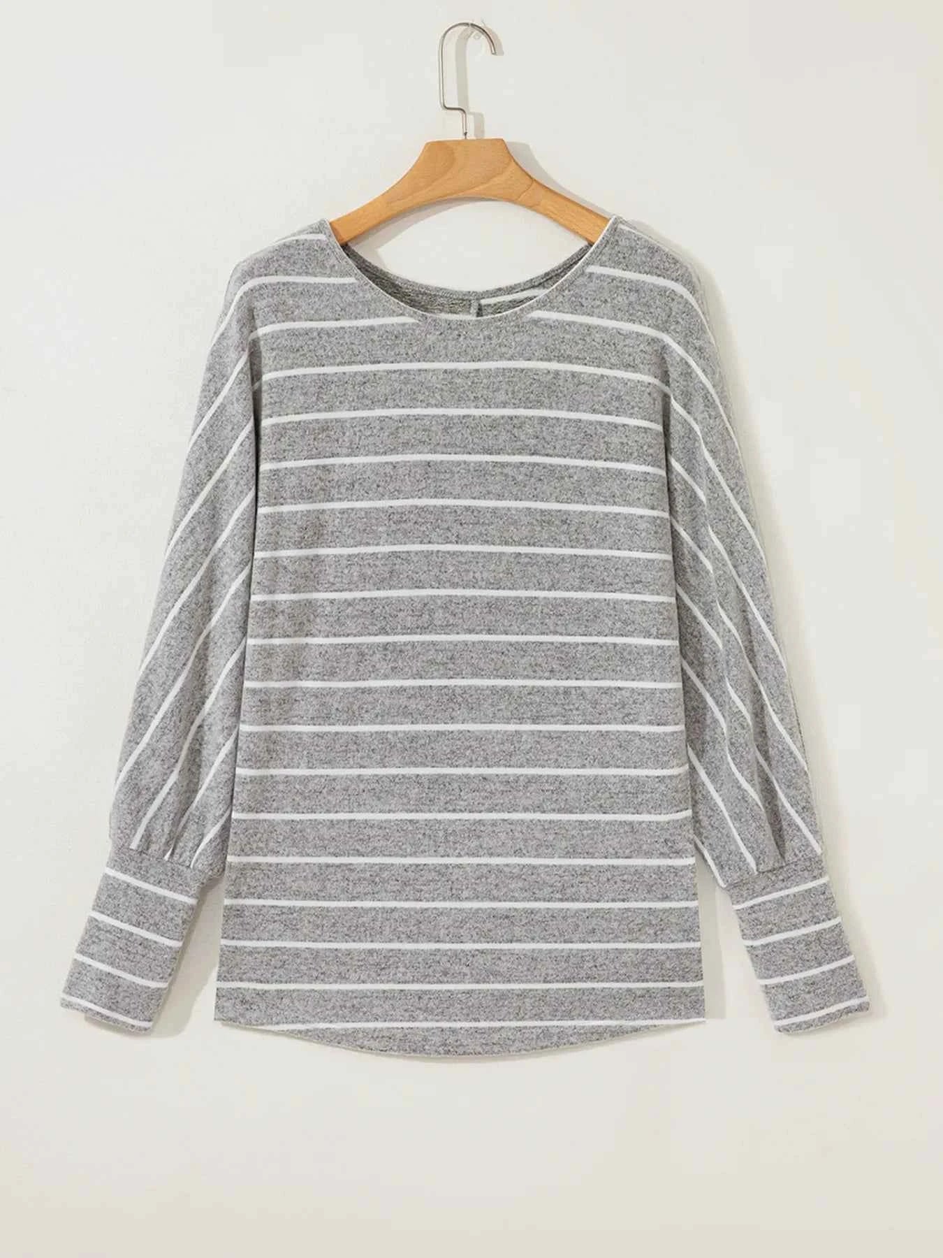 Stripe Dolman Sleeve Drop Shoulder Top 5c018cbc6aa0487fb8e73e49169a7bd9-Max-Origin