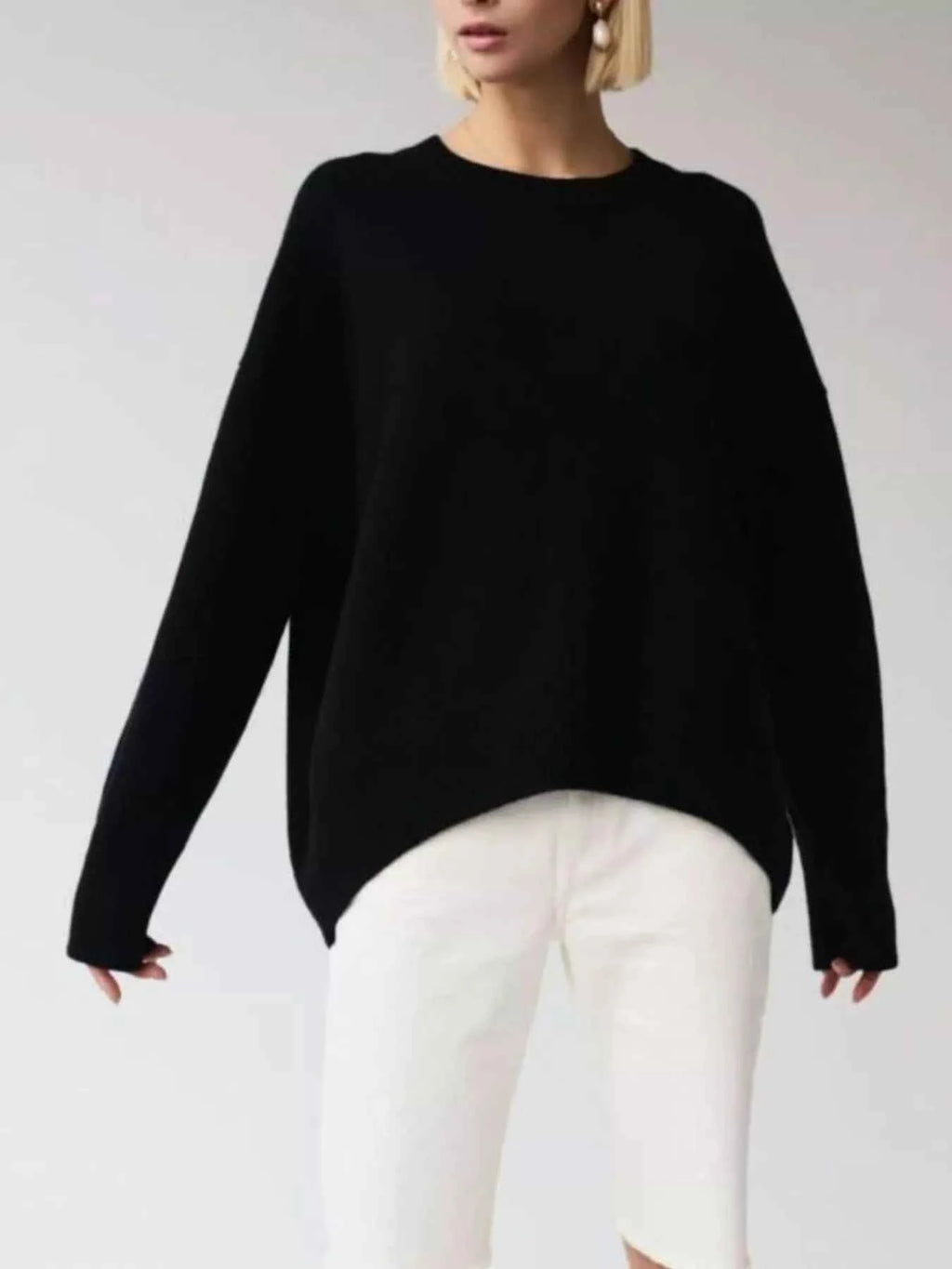 Ribbed Hem Round Neck Sweater 5c1c451d-1059-4d87-ad20-5c5d3a3537dc-Max-Origin