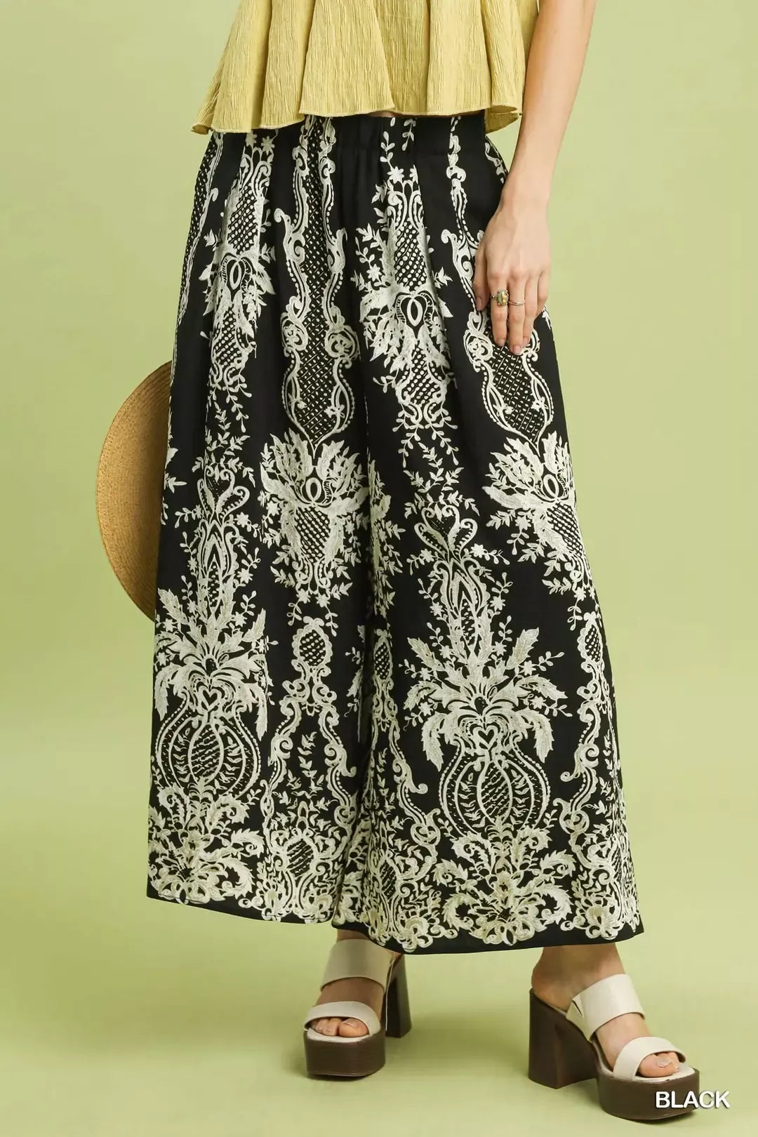 Umgee Border Print Wide Leg Pants 5c2764a1-6450-4be7-9be1-65f9526c52a7-Max-Origin