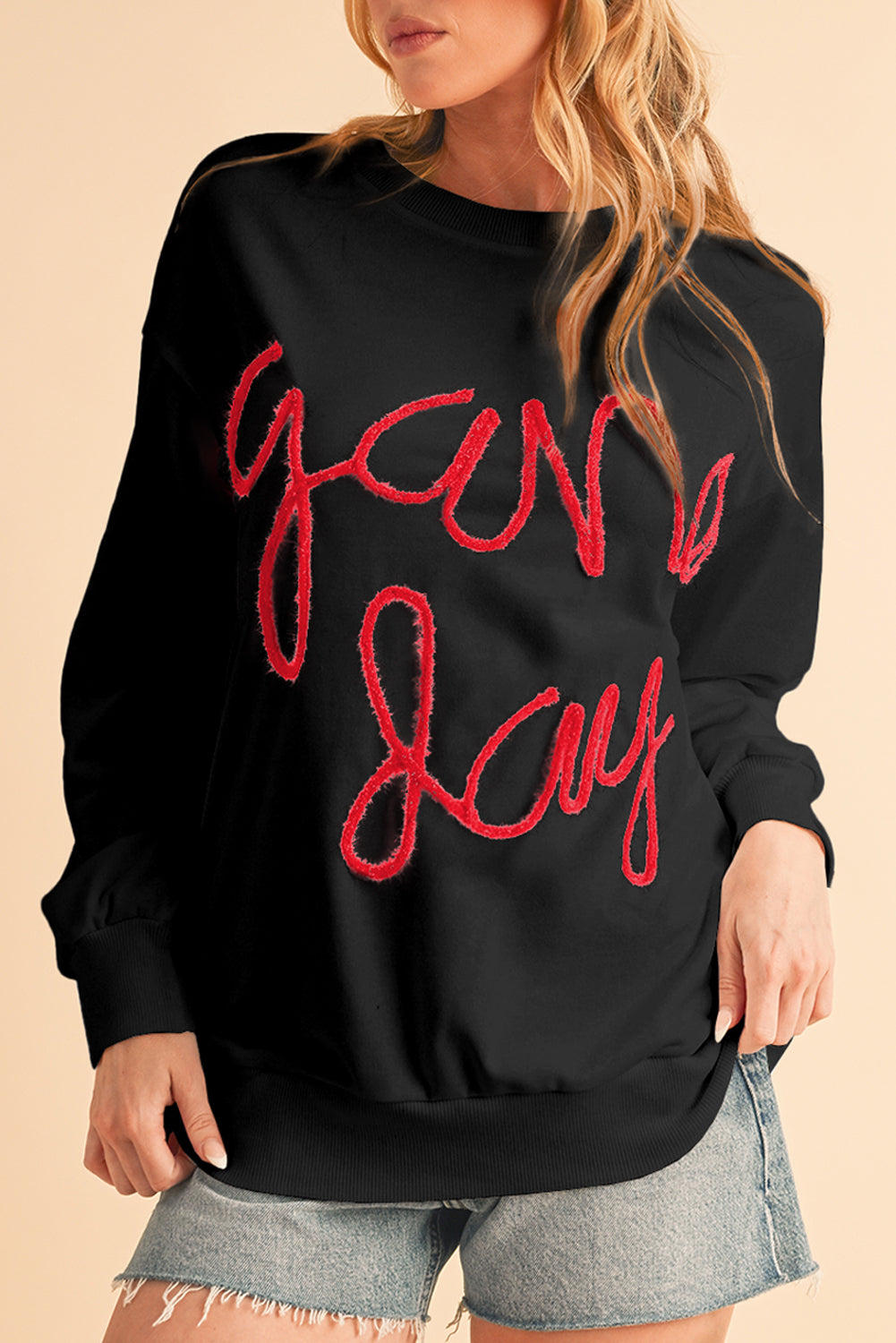 Black Tinsel Game Day Drop Shoulder Sweatshirt Black 5c37b9e1070ffcad