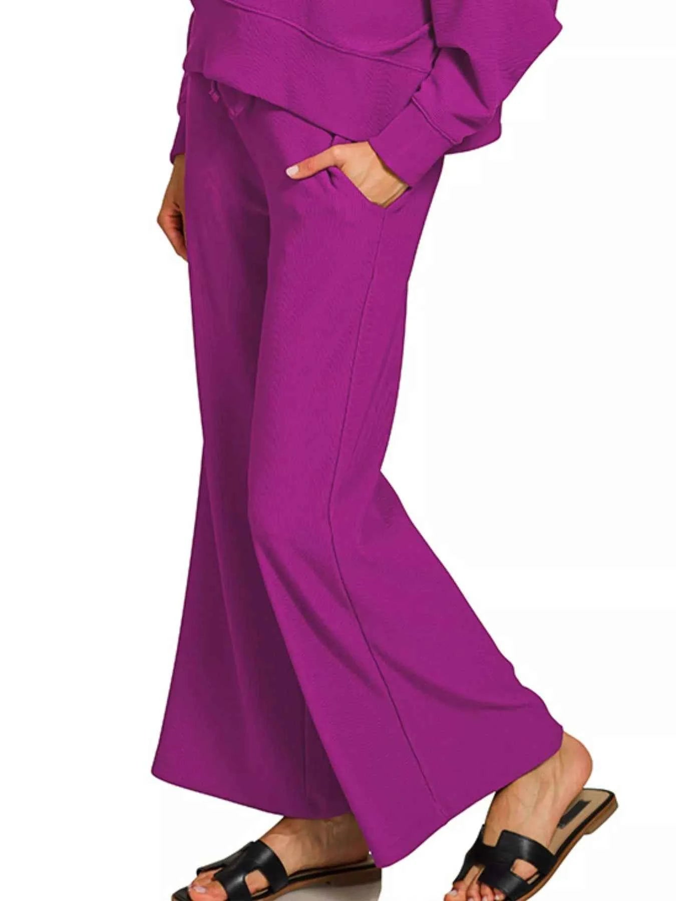 Zenana Ribbed Round Neck Pullover and Drawstring Pants Set 5c46444c-bbce-4f6d-a322-f6fbcf390a60-Max-Origin