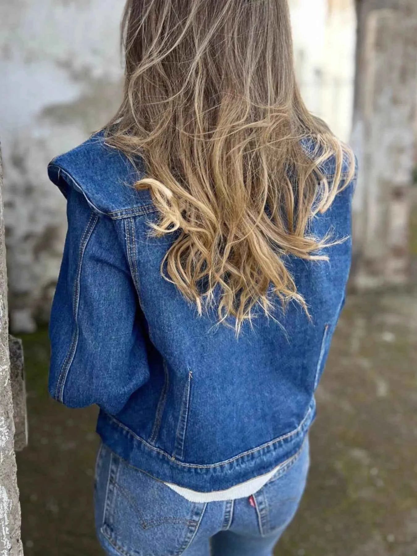 Plus Size Button Up Chest Pockets Denim Jacket 5c547d43-85b3-4e69-ab18-f3d81718e04b-Max-Origin