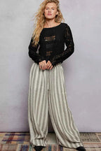 POL Round Neck Long Sleeve Exposed Seam Top with Lace Detail 5c56005d-79a5-4da7-90a6-5452d1fa9852-Max-Origin