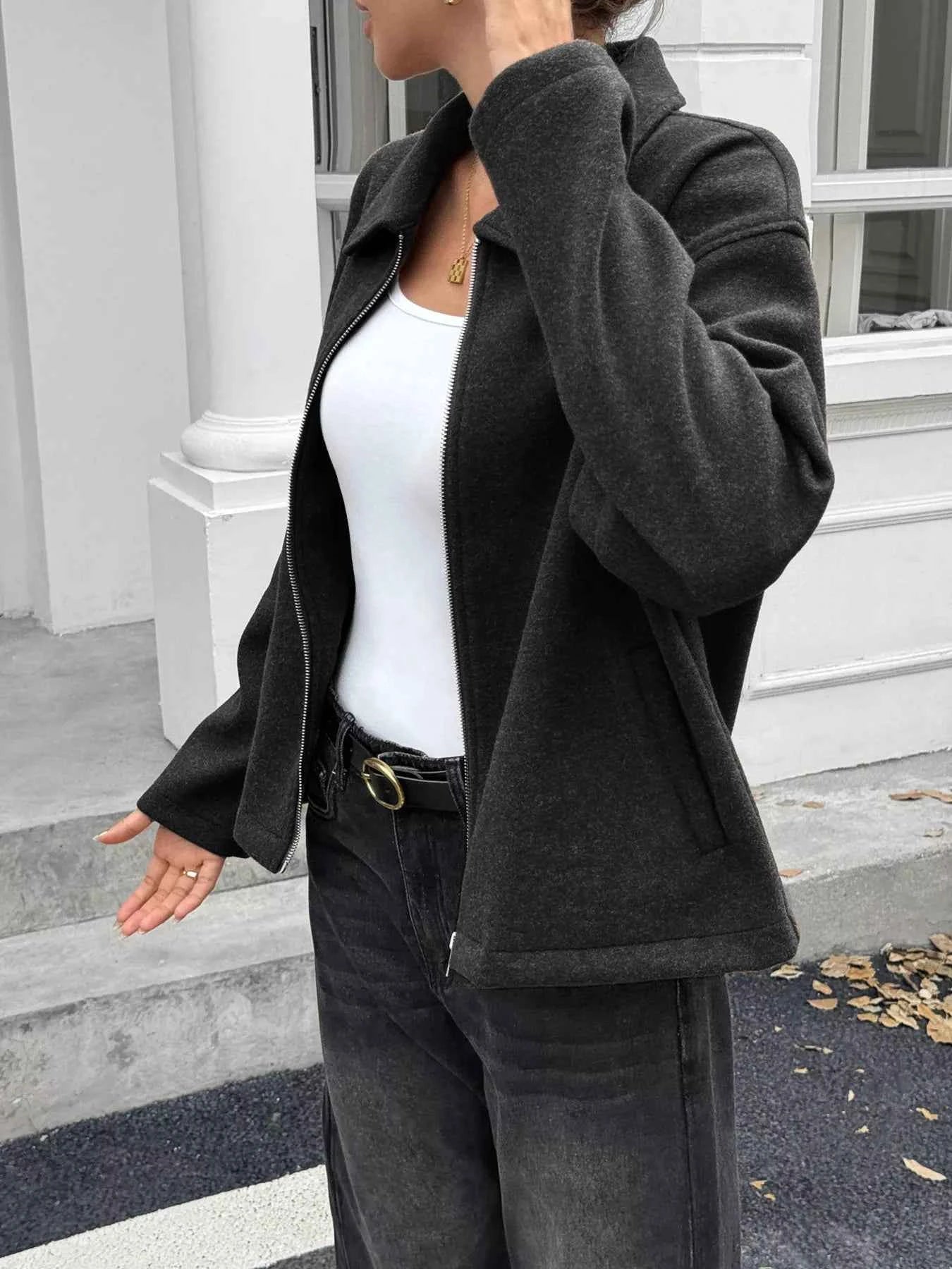 Zip-Up Dropped Shoulder Jacket 5c5a0d5dc50647f688a6a91e35b81ab0-Max-Origin