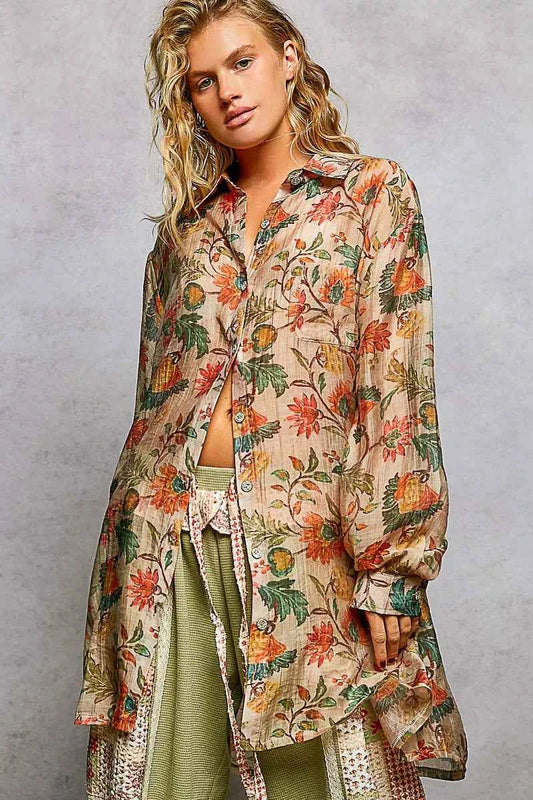 POL Metal Button Down Floral Long Sleeve Shirt TAUPE MULTI 5c5d7d17-d7b6-4b00-beaa-a653d060c458-Max-Origin