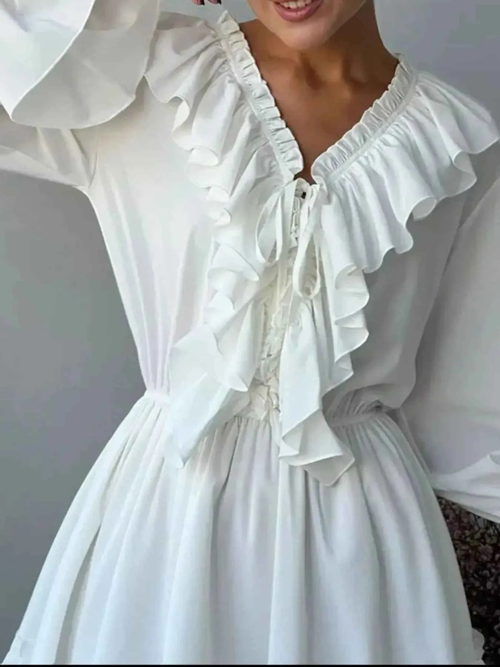 Ruffle Flounce Sleeve Mini Dress 5c654c98-eda2-455c-a2ad-a8c8fc571564-Max-Origin