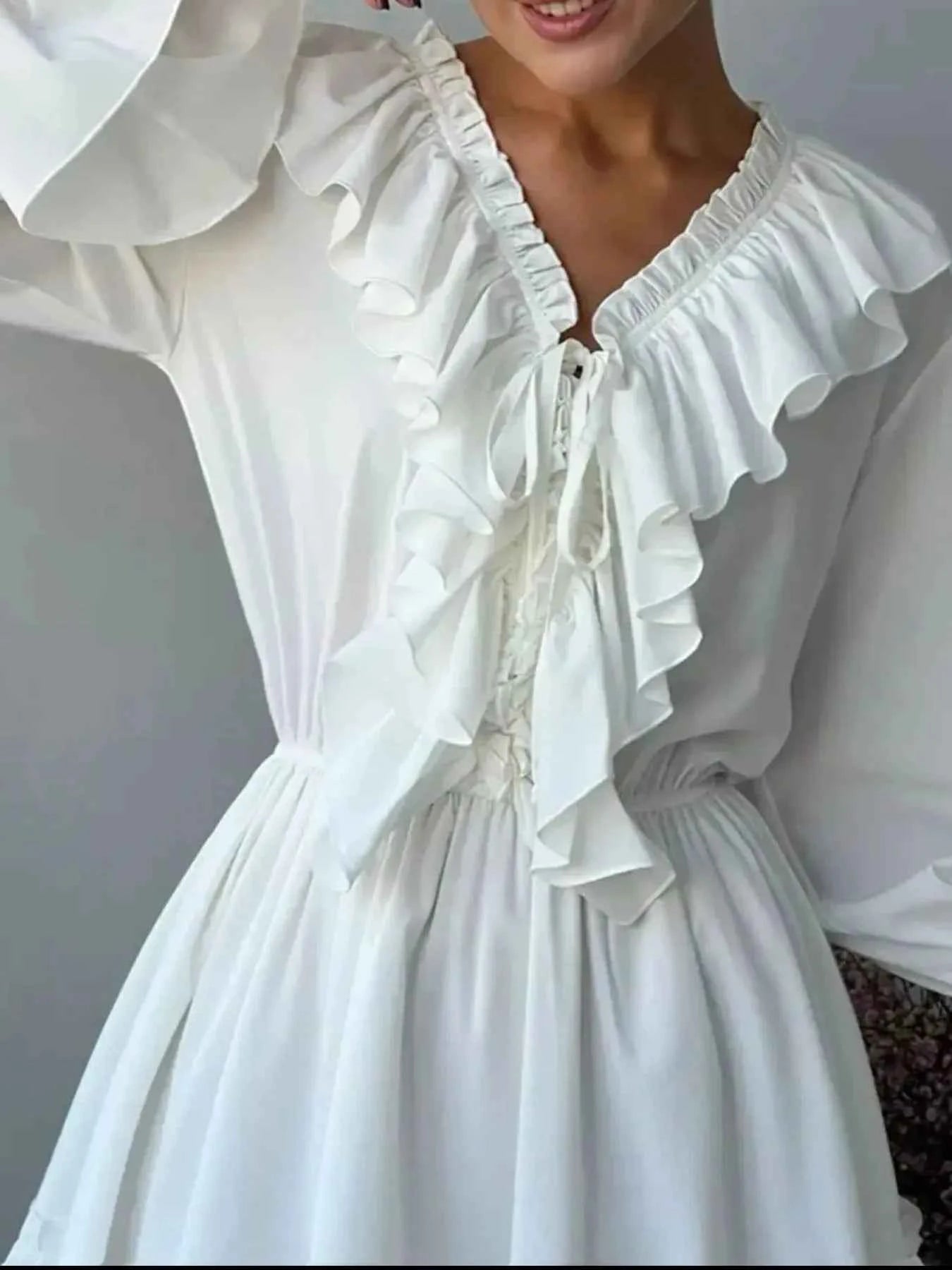 Ruffle Flounce Sleeve Mini Dress 5c654c98-eda2-455c-a2ad-a8c8fc571564-Max-Origin