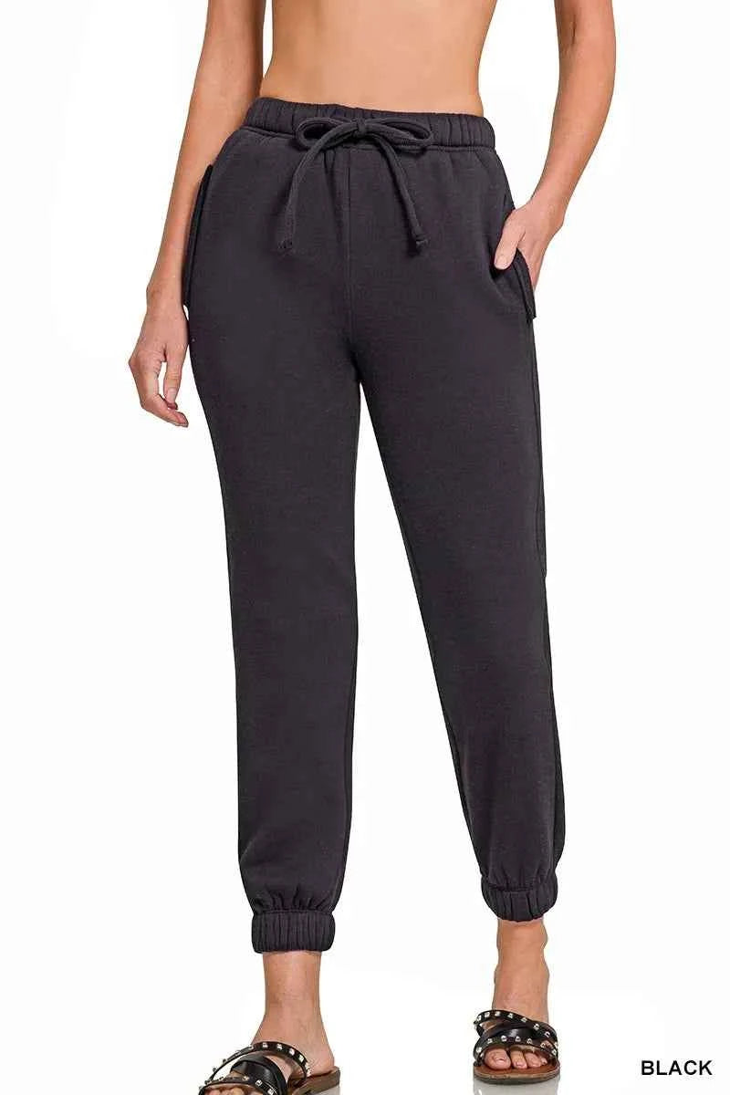 Zenana Fleece Drawstring Joggers With Pocket BLACK 5c76db2959a44c3db9a51e84782c7fdf-Max-Origin