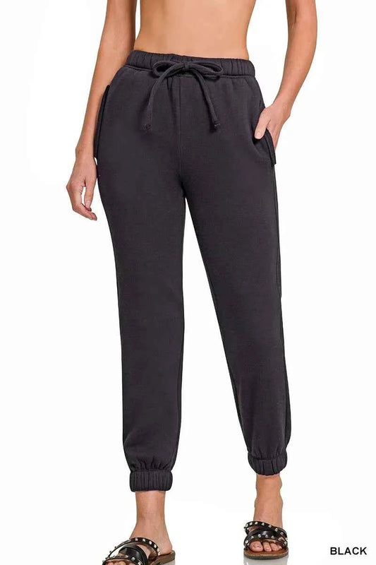 Zenana Fleece Drawstring Joggers With Pocket BLACK 5c76db2959a44c3db9a51e84782c7fdf-Max-Origin
