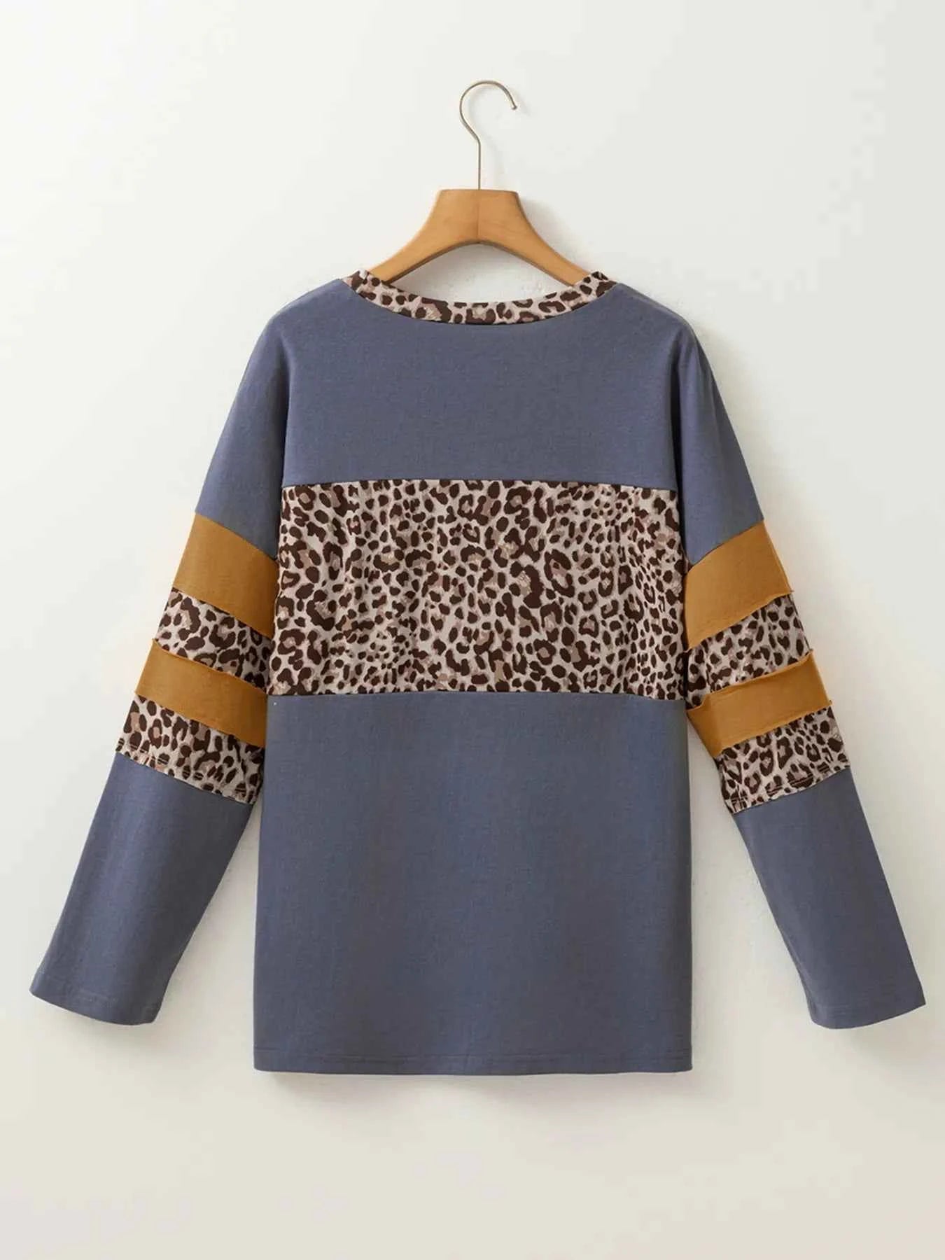 Leopard Color Block Long Sleeve Drop Shoulder Top 5ca286a22f5d446db5aac05e1262c28c-Max-Origin