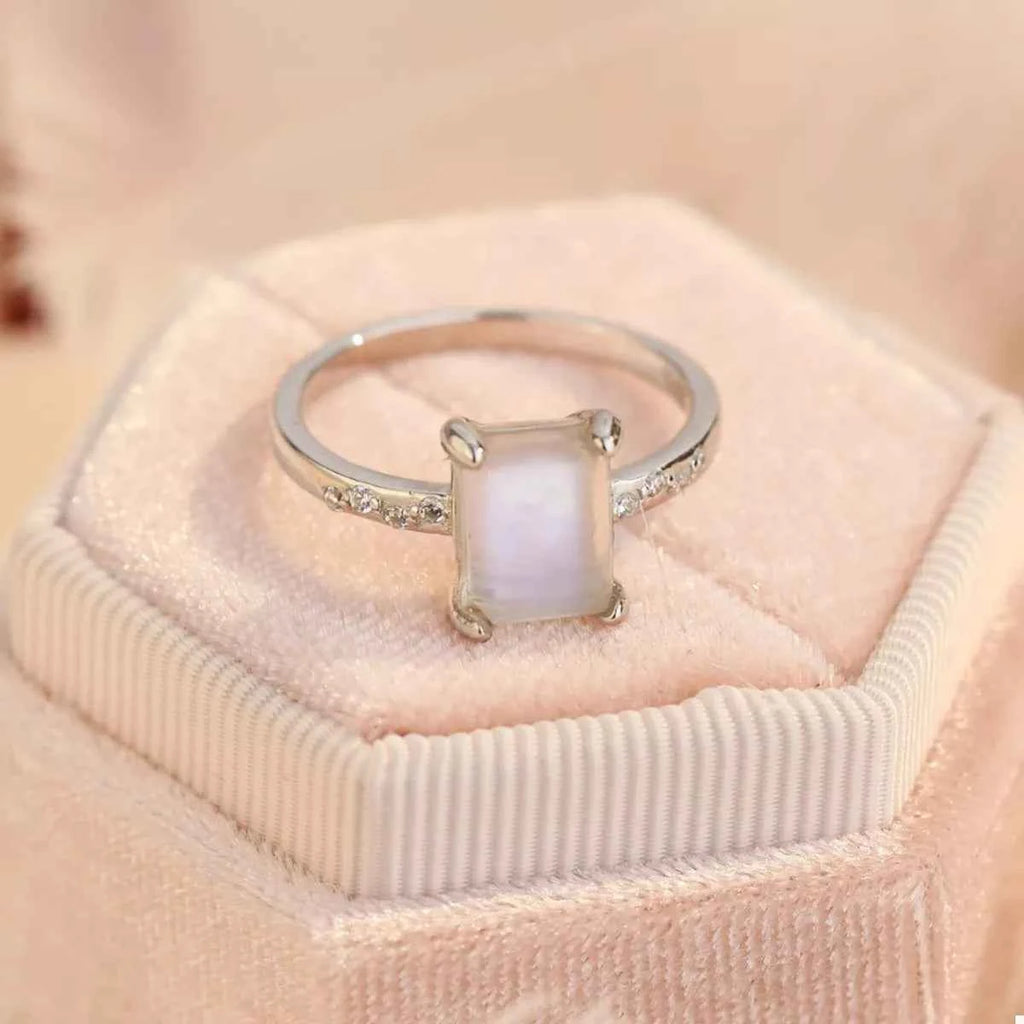 925 Sterling Silver Zircon Rectangle Ring 5caaa0ff-9132-4caa-be23-bde0ca6f3f68-Max-Origin