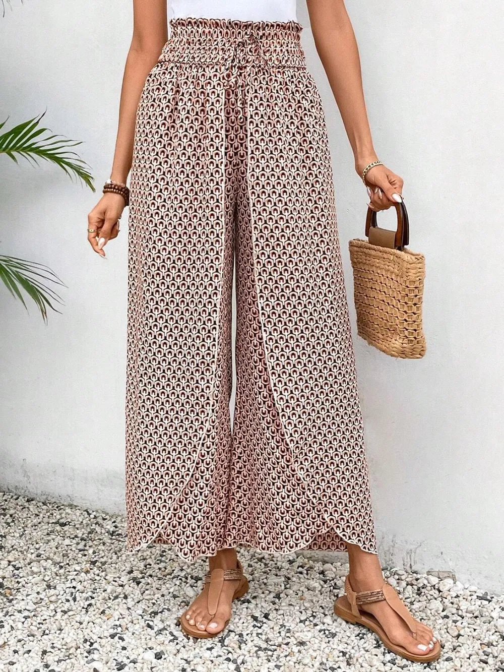 Tied Printed Wide Leg Pants 5cab0053-63f0-448e-bf79-cf2a88215305-Max