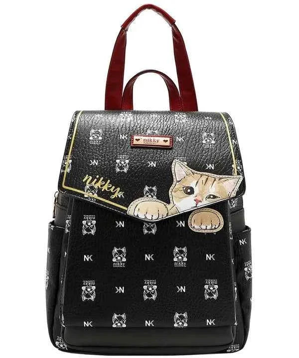 Nicole Lee USA Cat Eco-Leather Convertible Backpack Bag Black One Size 5caf8ee9-8b98-45d3-82cd-5f8bc46f29d6-Max