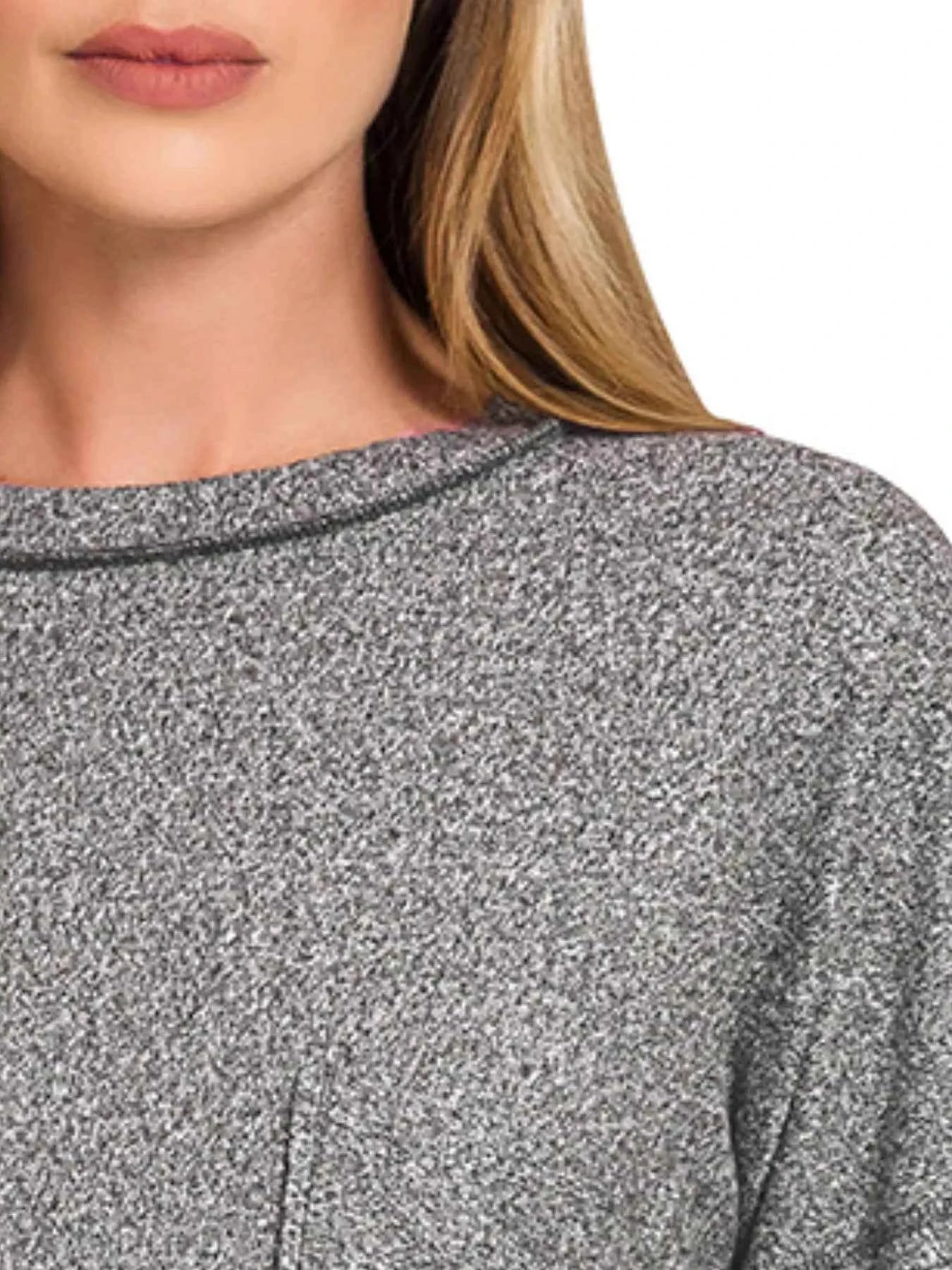 Zenana Soft Melange Hacci Round-Neck Long Sleeve T-Shirt 5cb661a9-3b67-431c-9fa1-566dcb8cda7f-Max-Origin