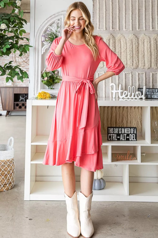 Tie Front Ruffle Hem Dress 5cb7d122-d92f-47a7-8baa-1543dadb3a2e-Max
