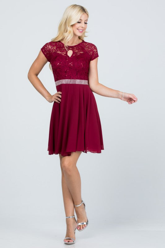 Women’s Lace Fit and Flare Dress – Short Sleeve Cocktail Party Dress 5cf7a936-8938-4a9c-a5c6-b73db55d3b78_65defdf9-5148-4ec1-97c8-3d40f815904d