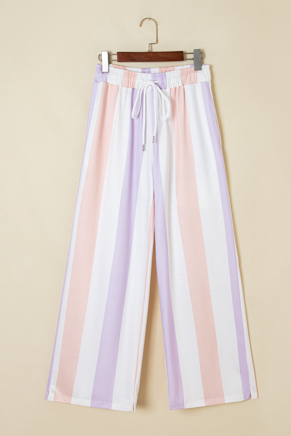 Purple Striped Colorblock High Waist Wide Leg Pants 5d0fdd1312e801f4