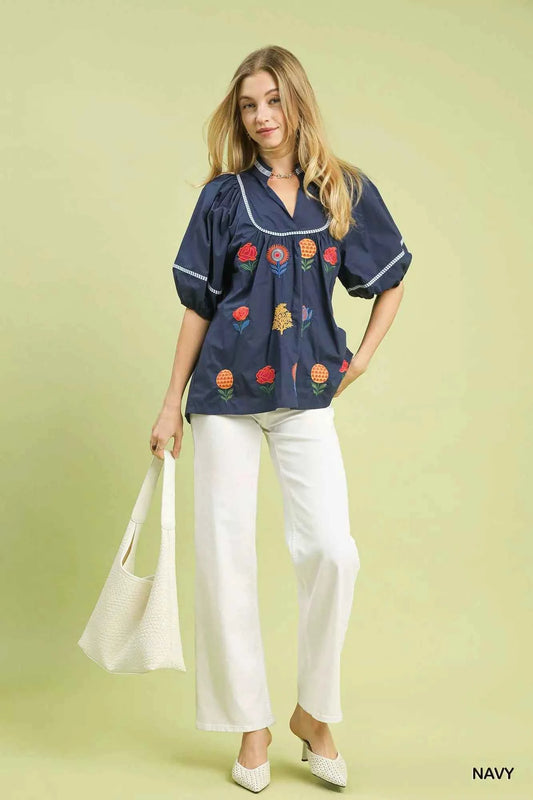 Embroidered Floral Puff Sleeve Top 5d1d607f-ddda-44c1-a788-be0ae5aeb14a-Max-Origin