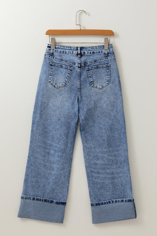 Myosotis Center Seam Straight High Waist Jeans 5d3753dc0af85084