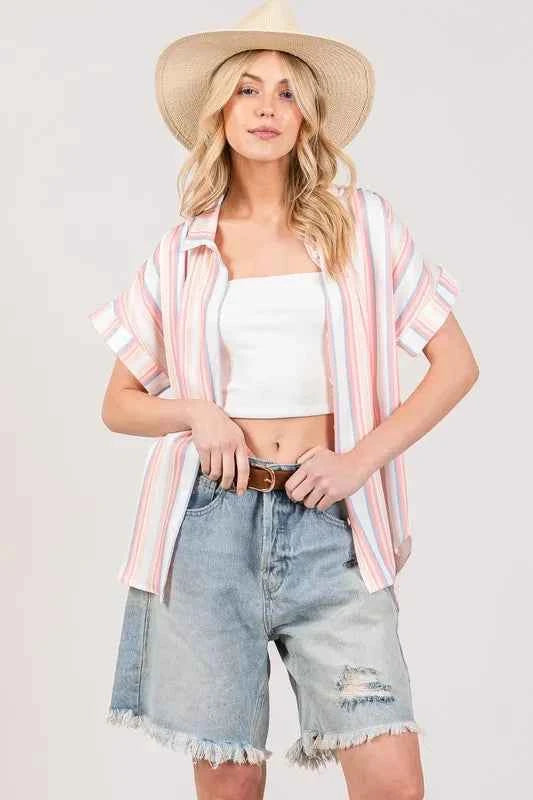 SAGE+FIG Full Size Multi Stripe Button Down Short Sleeve Shirt Plus Size 5d3a43e2ebdc46488633dc933a3231f8-Max-Origin