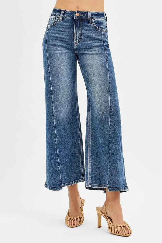 High Rise Crop Wide Leg Jeans with Step Hem 5d5267275e6f458fb432ce706ca09057-Max-Origin