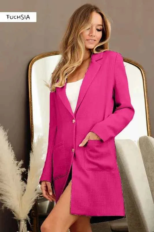 BiBi Single Breasted Blazer with Patch Pockets 5d5bafdffa0d49298e1c9d010dfb9d2a-Max-Origin