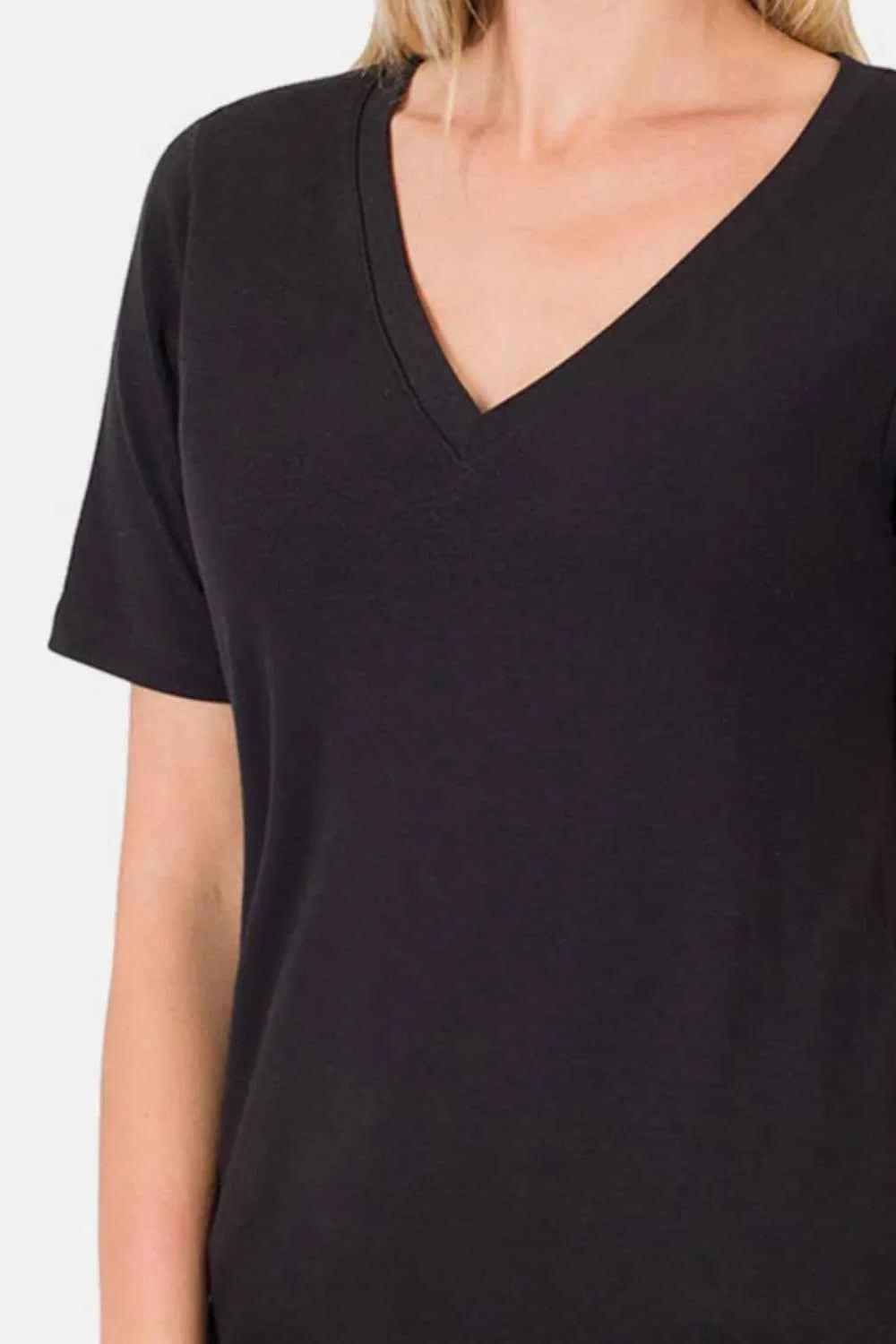 Zenana V-Neck Short Sleeve T-Shirt 5d608136-3095-4f65-afa0-ede84c89c9b5-Max