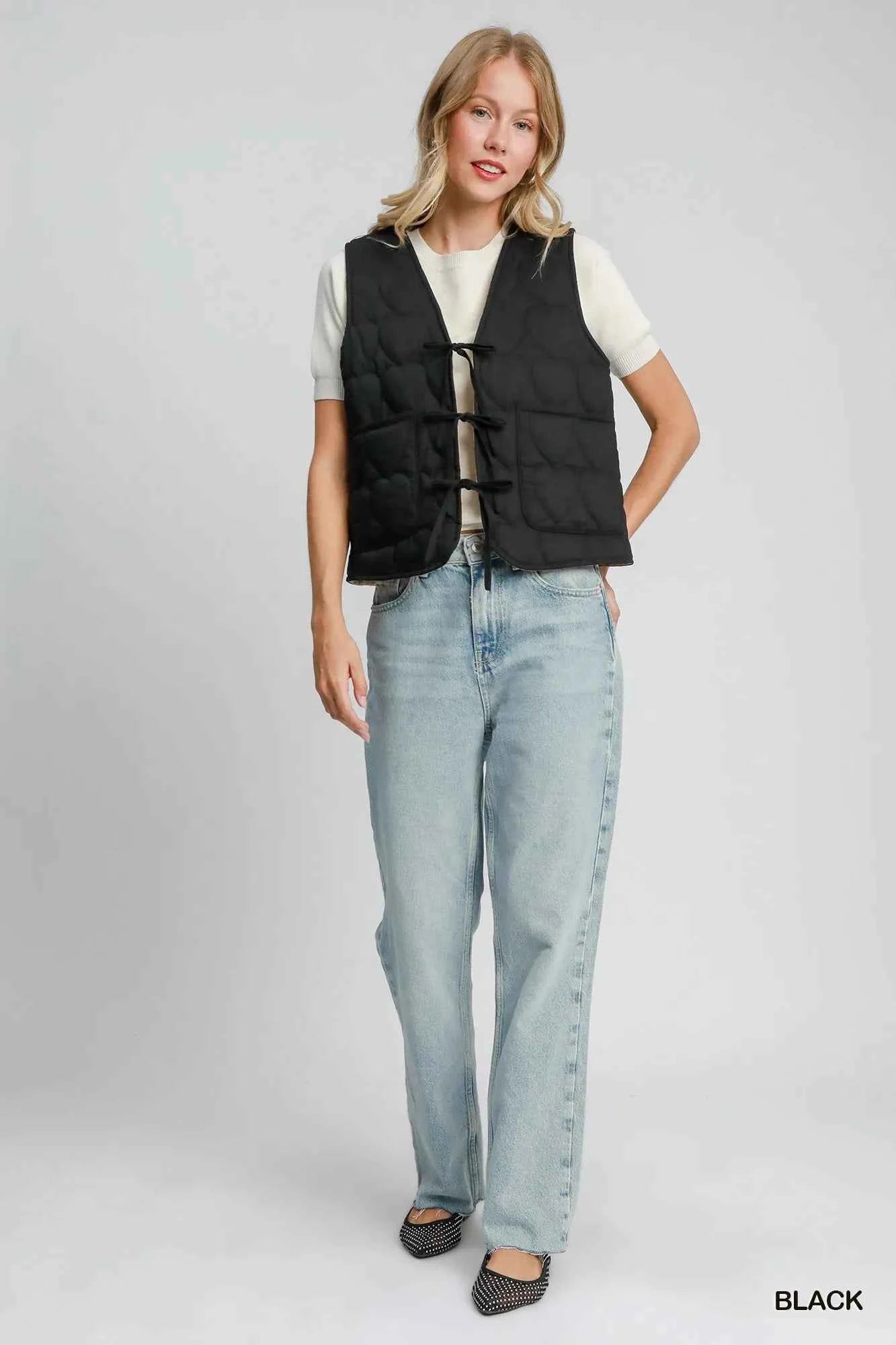Umgee Heart Quilted Tie-Front Vest 5d62f7b6-6c67-421a-b59f-6f8442f2ad70-Max-Origin