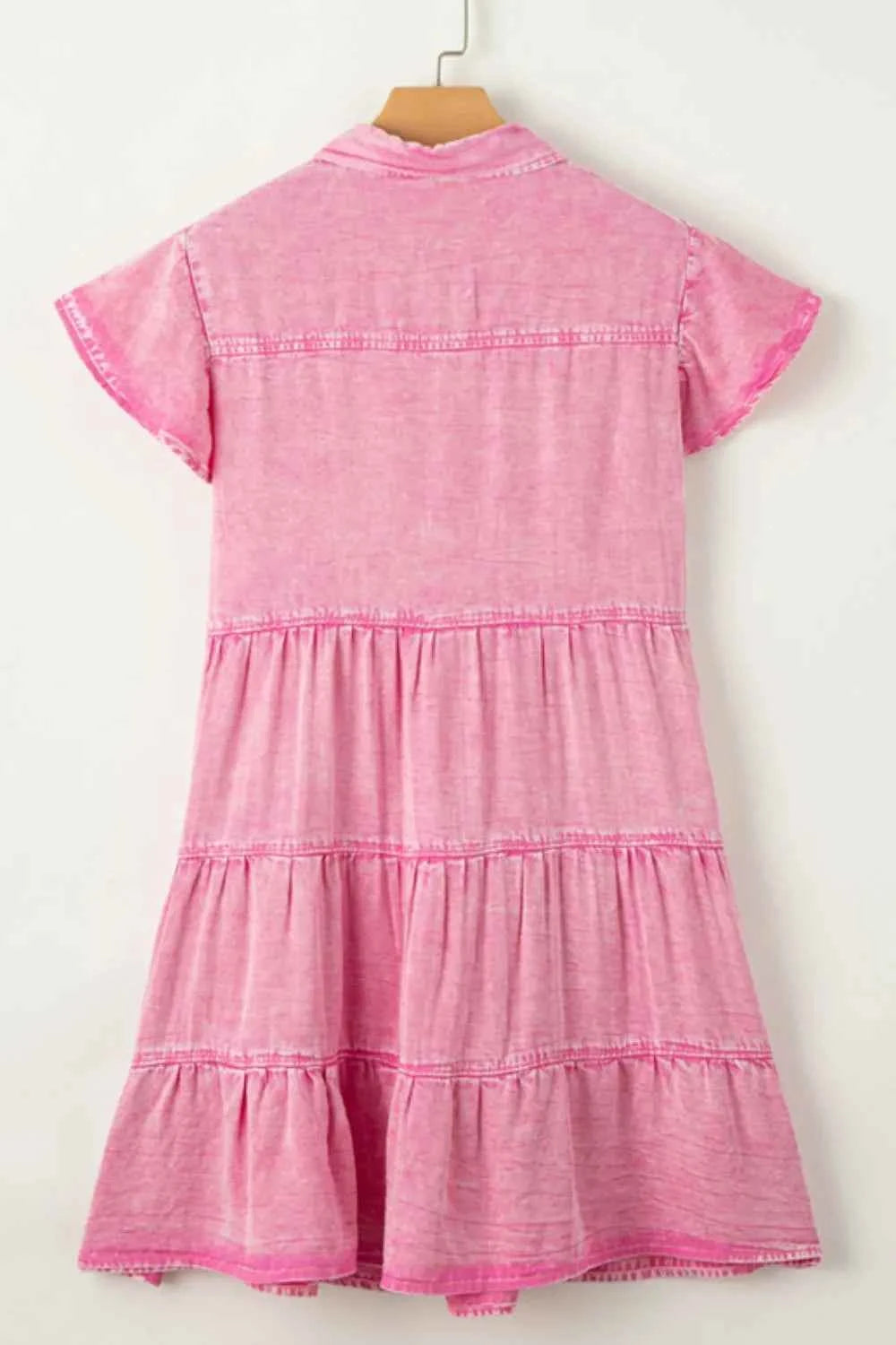 Collared Neck Button Down Mini Denim Dress 5d73e76d-1fe2-4281-948b-7cf2b972dd98-Max