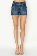 RISEN Raw Hem Denim Shorts with Pockets Dark 5d91aa89-441d-4423-8801-4eac80454bec-Max