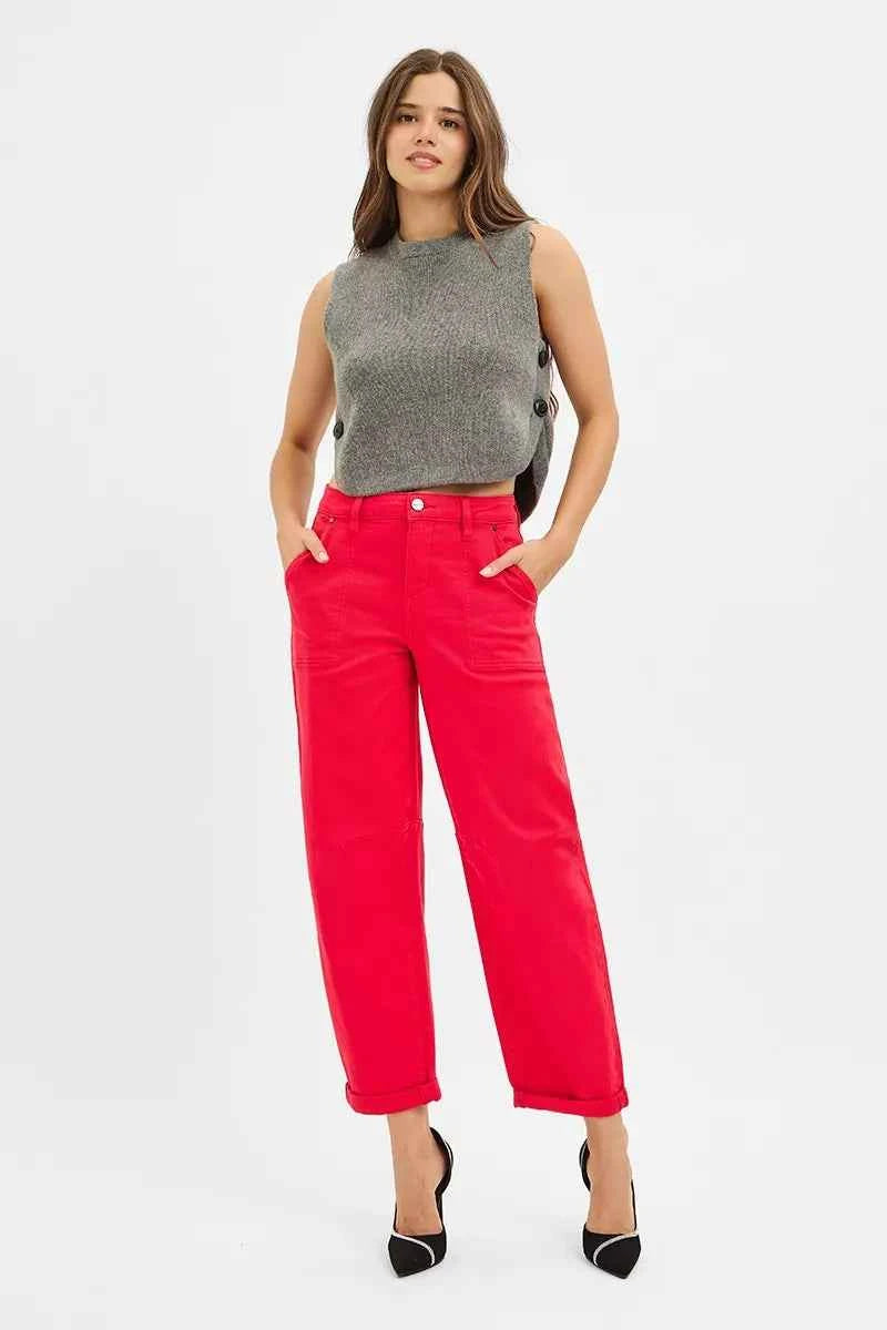 RISEN High Rise Ankle Cuffed Barrel Pants 5da0d621-984b-4576-b74a-fd7d3985e233-Max-Origin