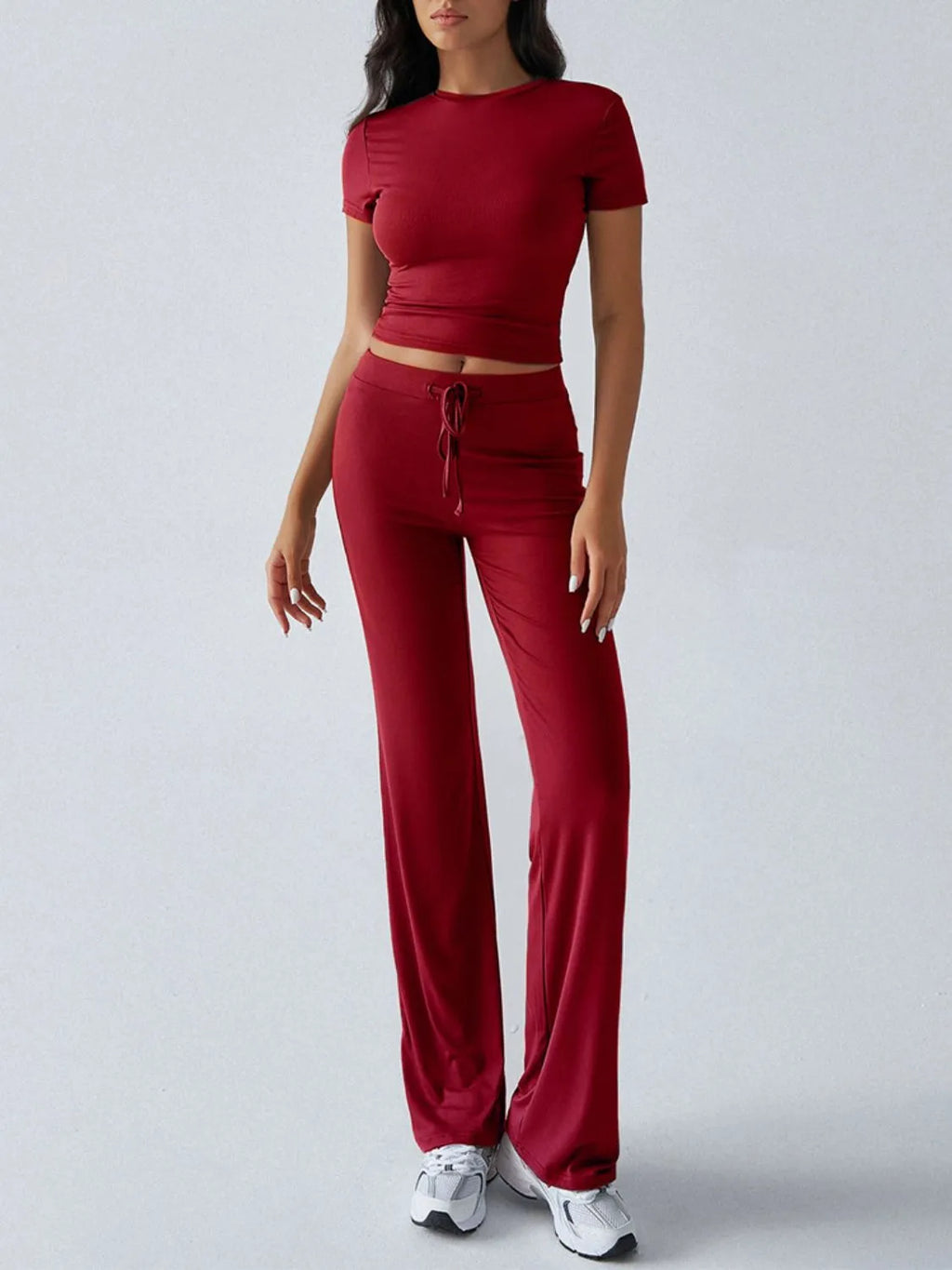 Round Neck Short Sleeve Top and Pants Set 5da14a1d-e37c-49b4-b45b-a5a1e3754ae4-Max-Origin
