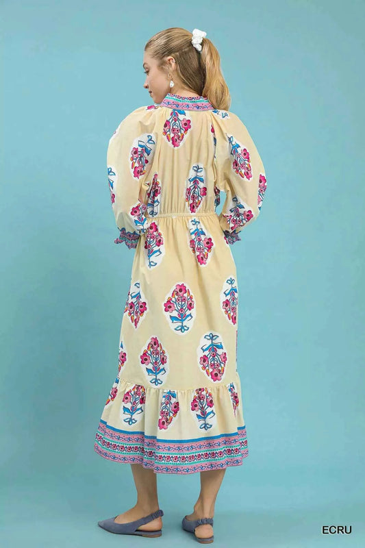 Flower Patch Border Print Midi Dress 5da5e997-4174-4c2c-a3aa-dec98d3675af-Max-Origin