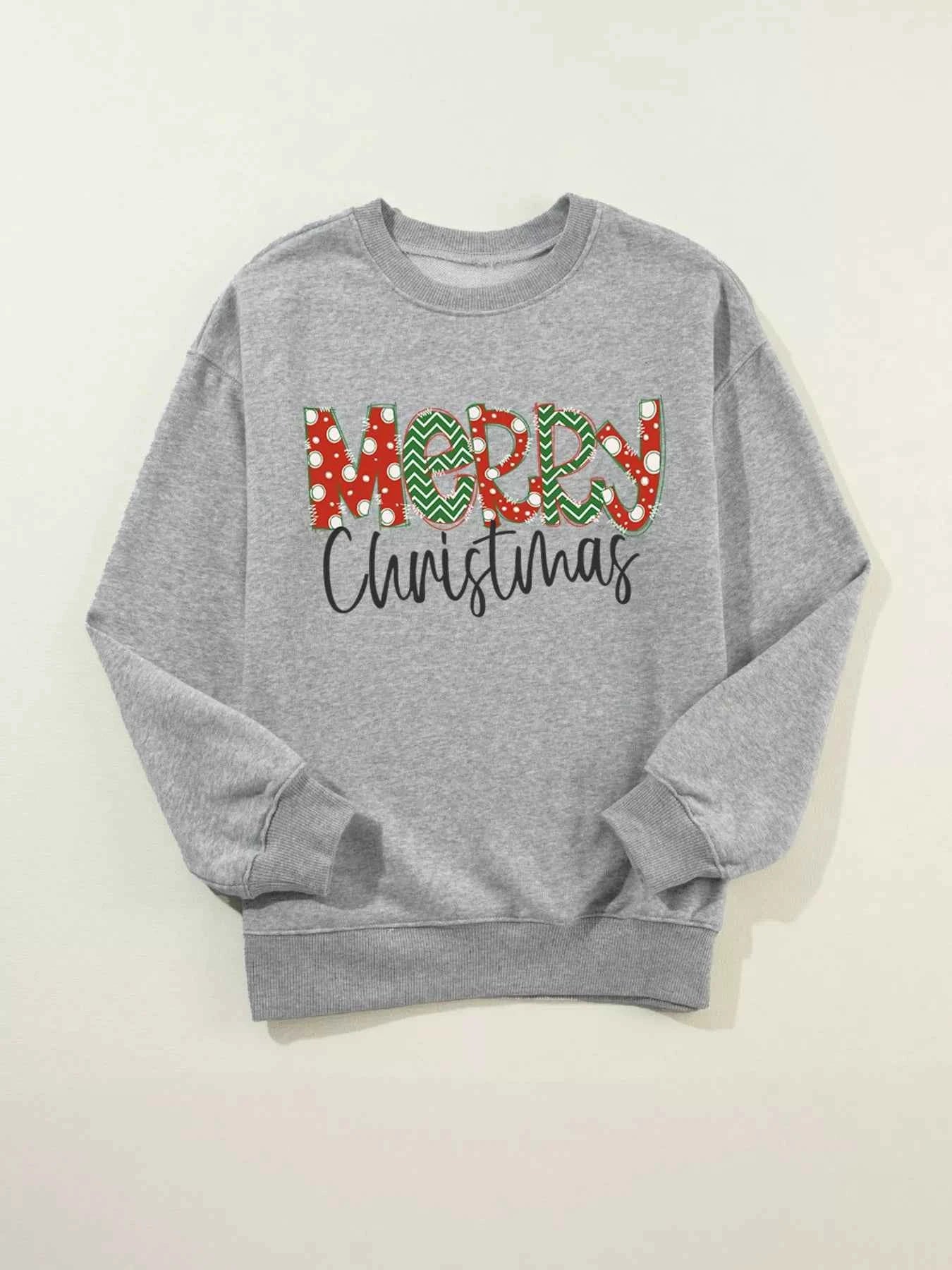 Merry Christmas Festive Letter Print Drop Shoulder Sweatshirt 5db2adf61ae44331a1564409660169f8-Max-Origin