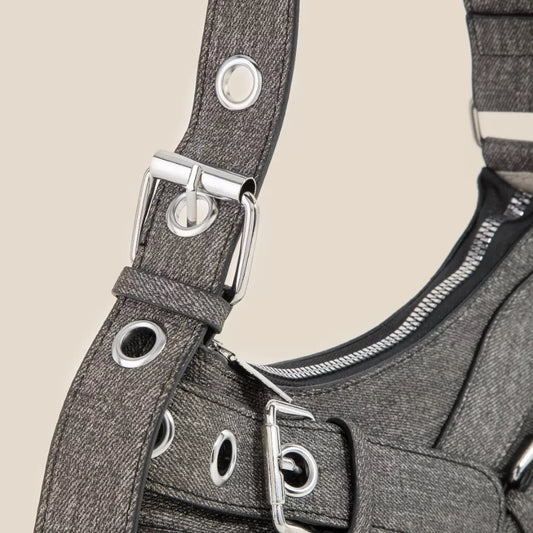 Fame Denim Belt Accent Shoulder Bag 5db4375798b449349cc92b503dd56f26-Max-Origin