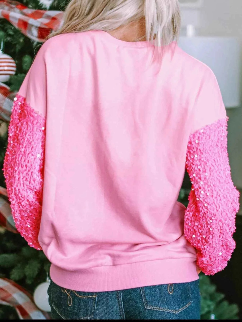Sequin Round Neck Long Sleeve Sweatshirt 5db52cc9-7cfa-45b5-9949-aff6eca562d4-Max-Origin