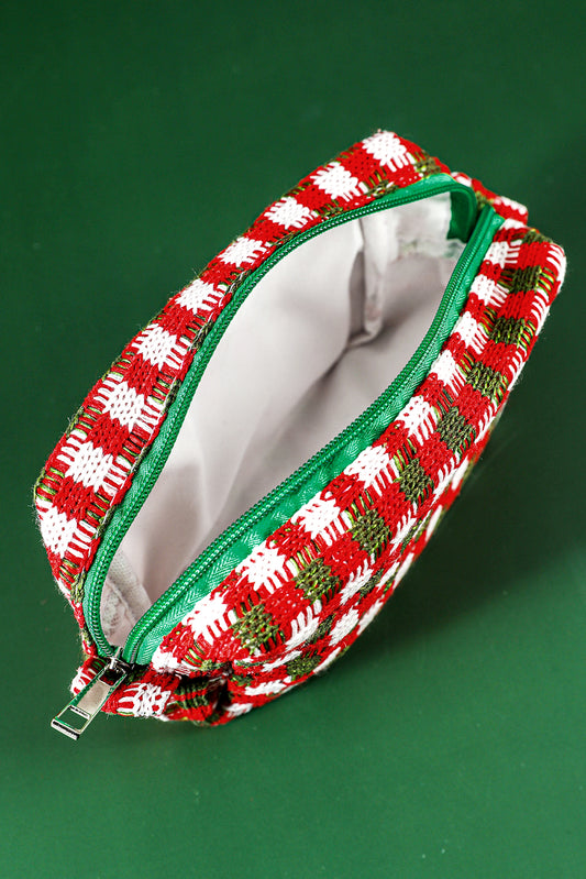 Racing Red Christmas Crochet Zipper Makeup Bag 5dd0d3b85b6708aa
