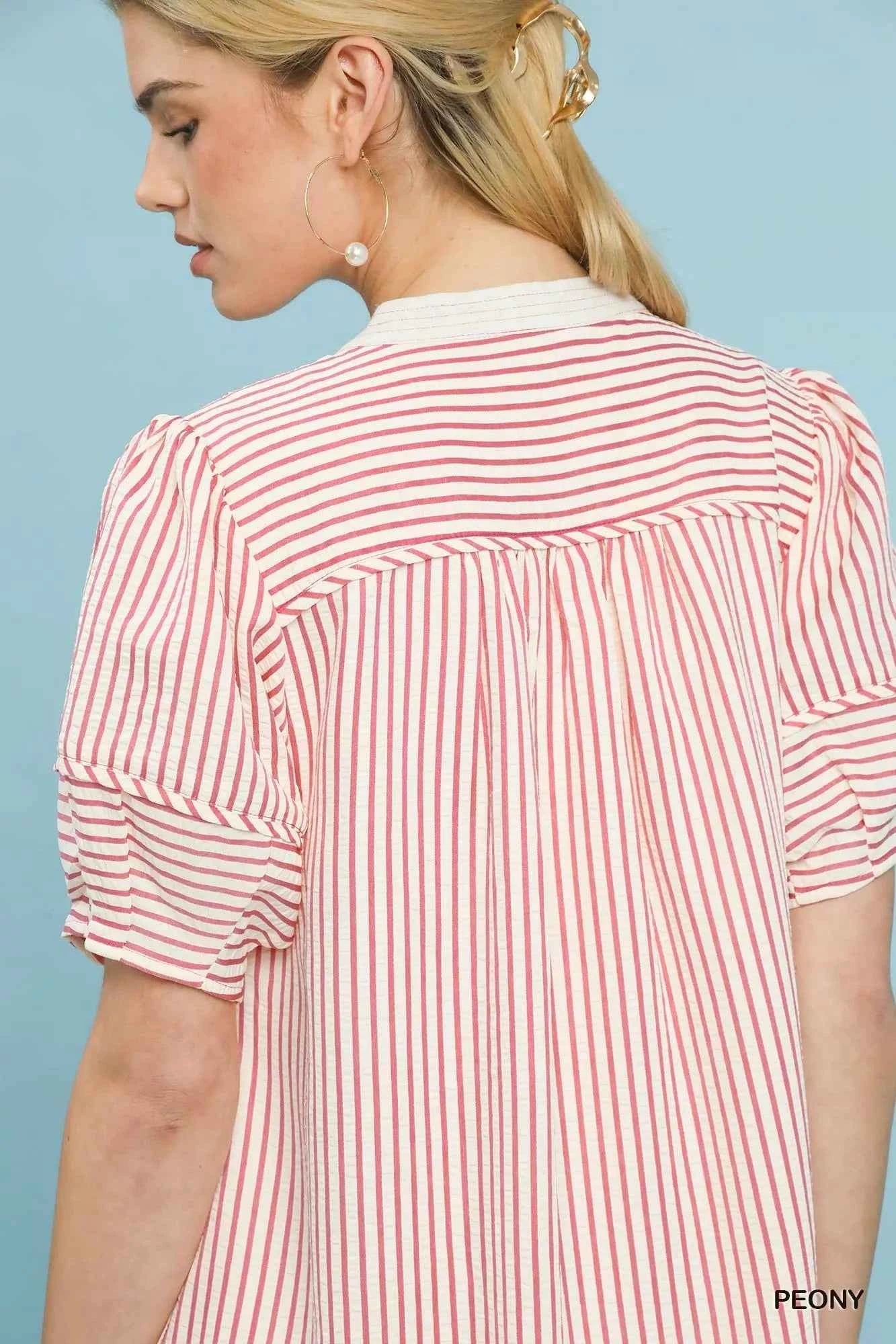 Umgee Pinstripe Shift Dress with Contrast Trim 5dd41084-974c-49fb-9031-634580006eaa-Max-Origin