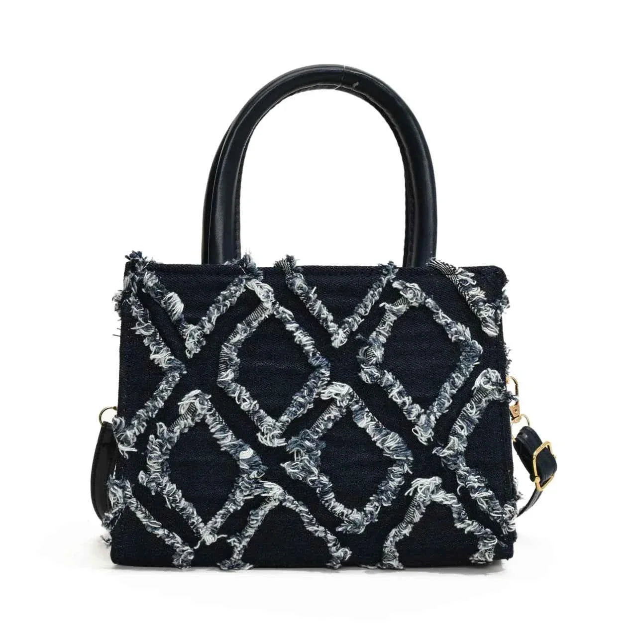 Diamond Pattern Fringe Edge Tote Bag 5de0fbd370b94305ad82316e37ce2f18-Max-Origin