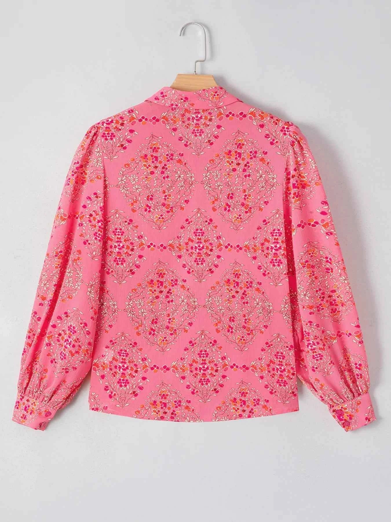 Floral Print Lantern Sleeve Loose Shirt 5dfb840c-d43f-43f6-a4a9-f0dcb408ba77-Max-Origin
