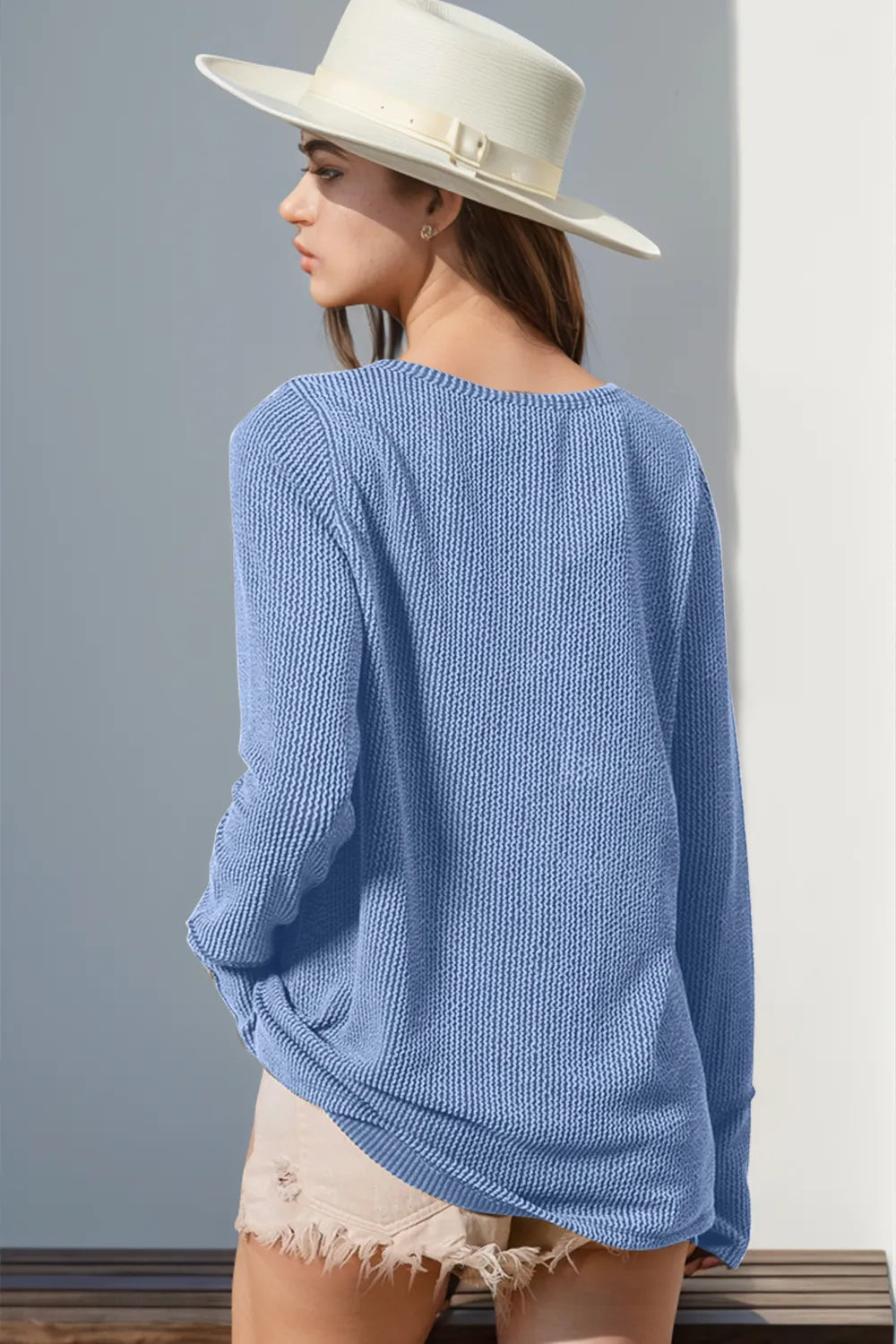 Double Take Full Size Notched Thumbhole Long Sleeve T-Shirt 5e203fbb-b9bf-4c7e-98a5-0cc6212e0ca7-Max